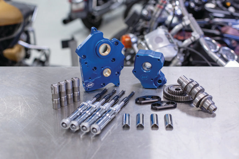 S&S Cycle 2017+ M8 Models Gear Drive 475G Cam Chest Kit w/ Chrome Pushrod Tubes - Oil Cooled