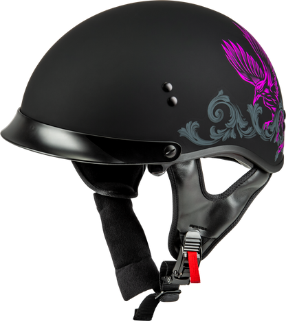 Hh 65 Corvus Helmet W/Peak Matte Black/Purple/Grey Xl