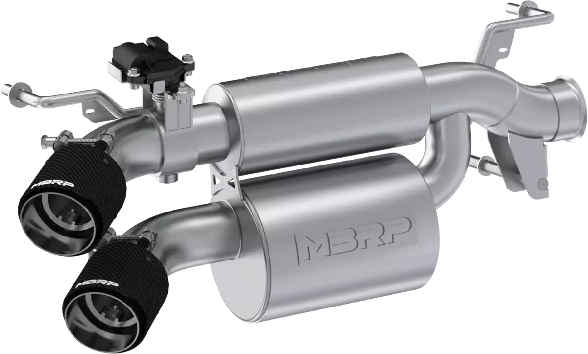 Dual Stacked Slip On System W/ Active Exhaust Cf Tip