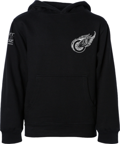 Two Wheels Youth Hoodie Black Yx
