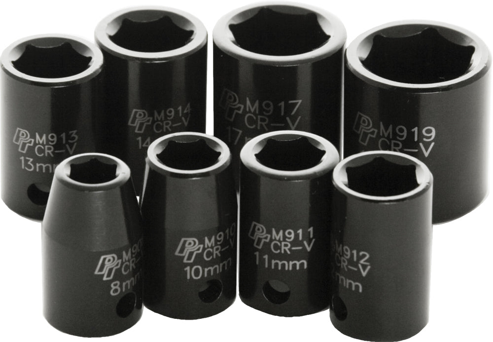 8 Pc 3/8" Met Imp Skt Set Shallow