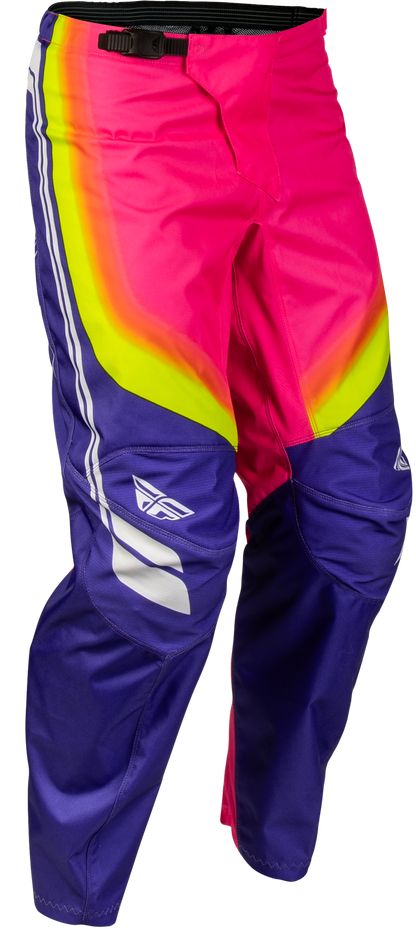 F 16 Raze Pants Purple/Pink/Yellow Sz 34