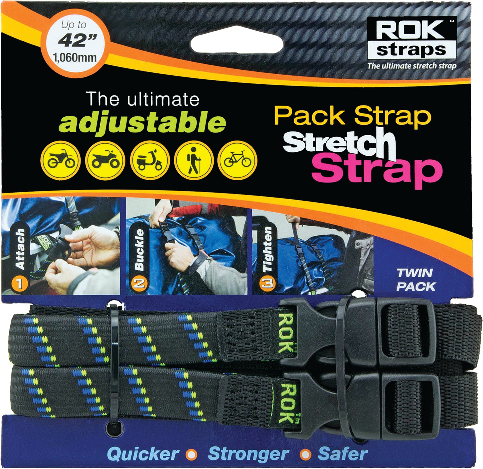 Pack Strap Black/Blue/Green 12"X42"X5/8"