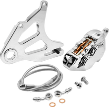 4 Pist Rear Caliper Kit Chrome St 18 Up