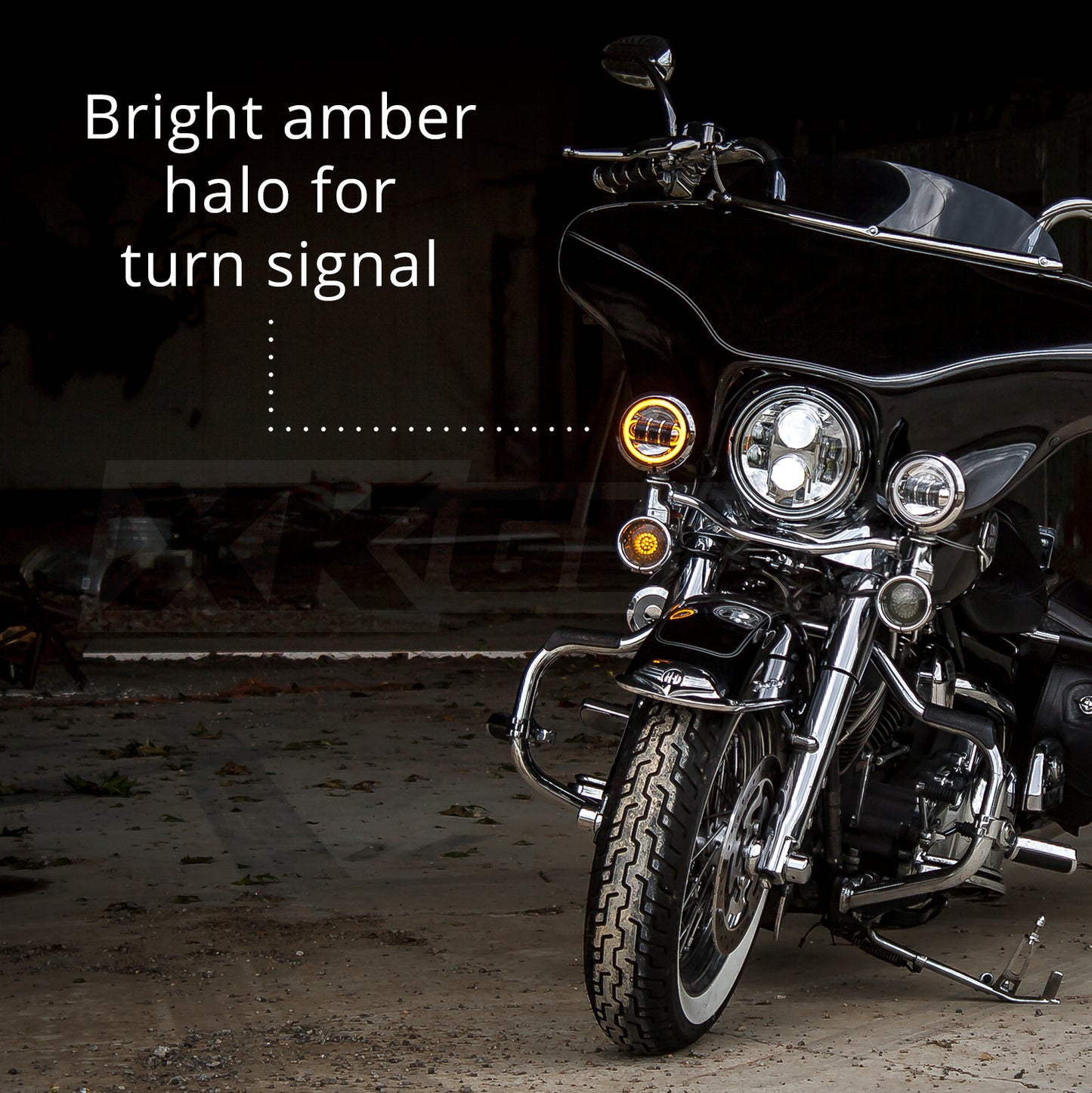 4.5" Lights Amber Halo Black
