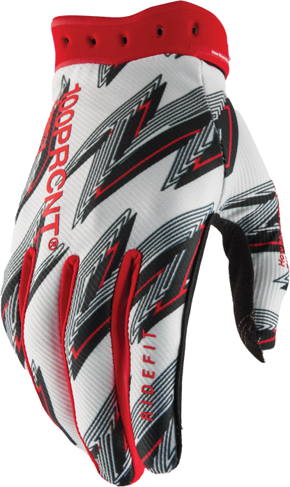 Ridefit Gloves White/Red 2x