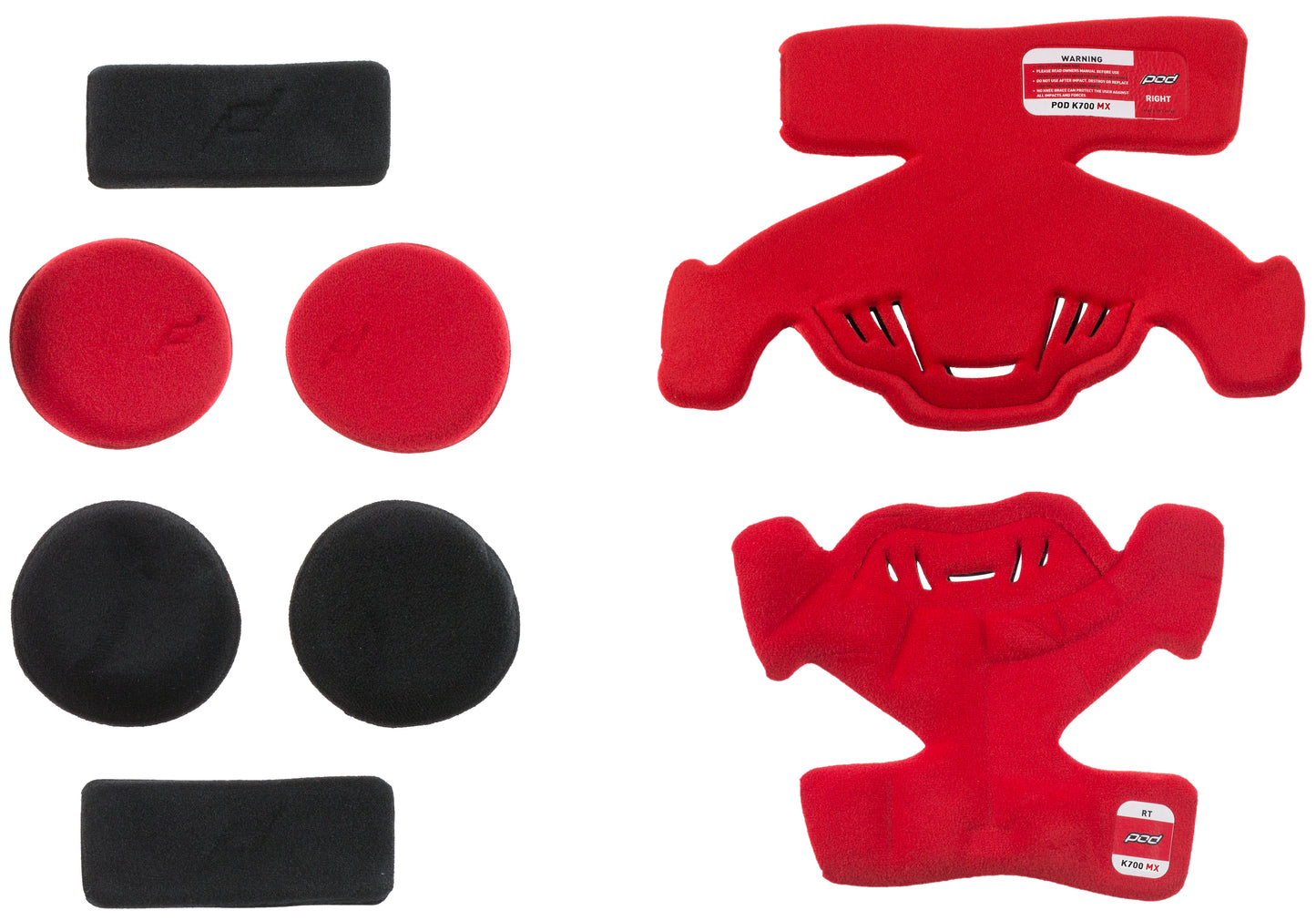 K700 Knee Brace Pad Set Red (Right)