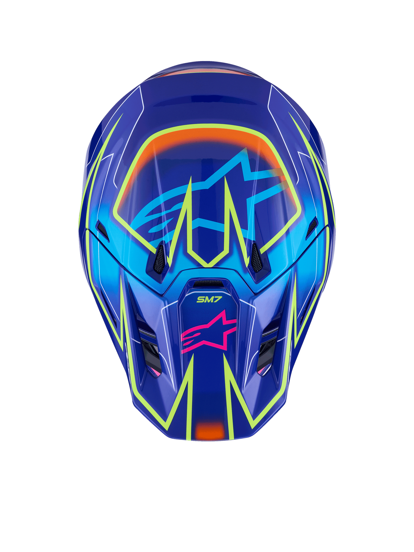 Sm7 Cast Helmet Blue/Pnk/Ylw Fluo Glossy Xl
