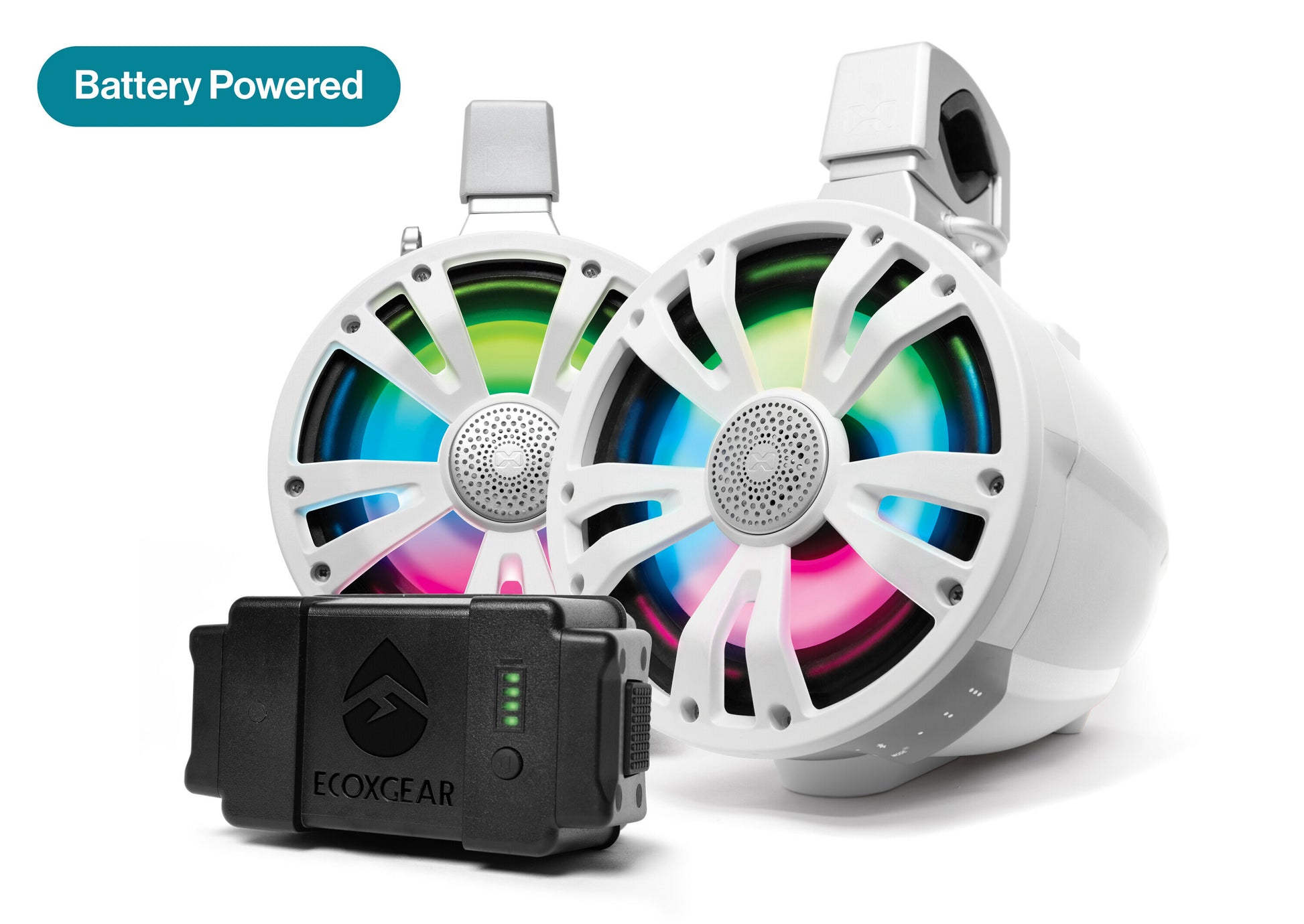 Extrmtower 2 Pk 8  Spkr Spkr + Btry  1 Non Amp Wht