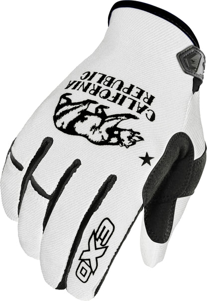 Moto Flex Gloves Golden State White/Black Lg