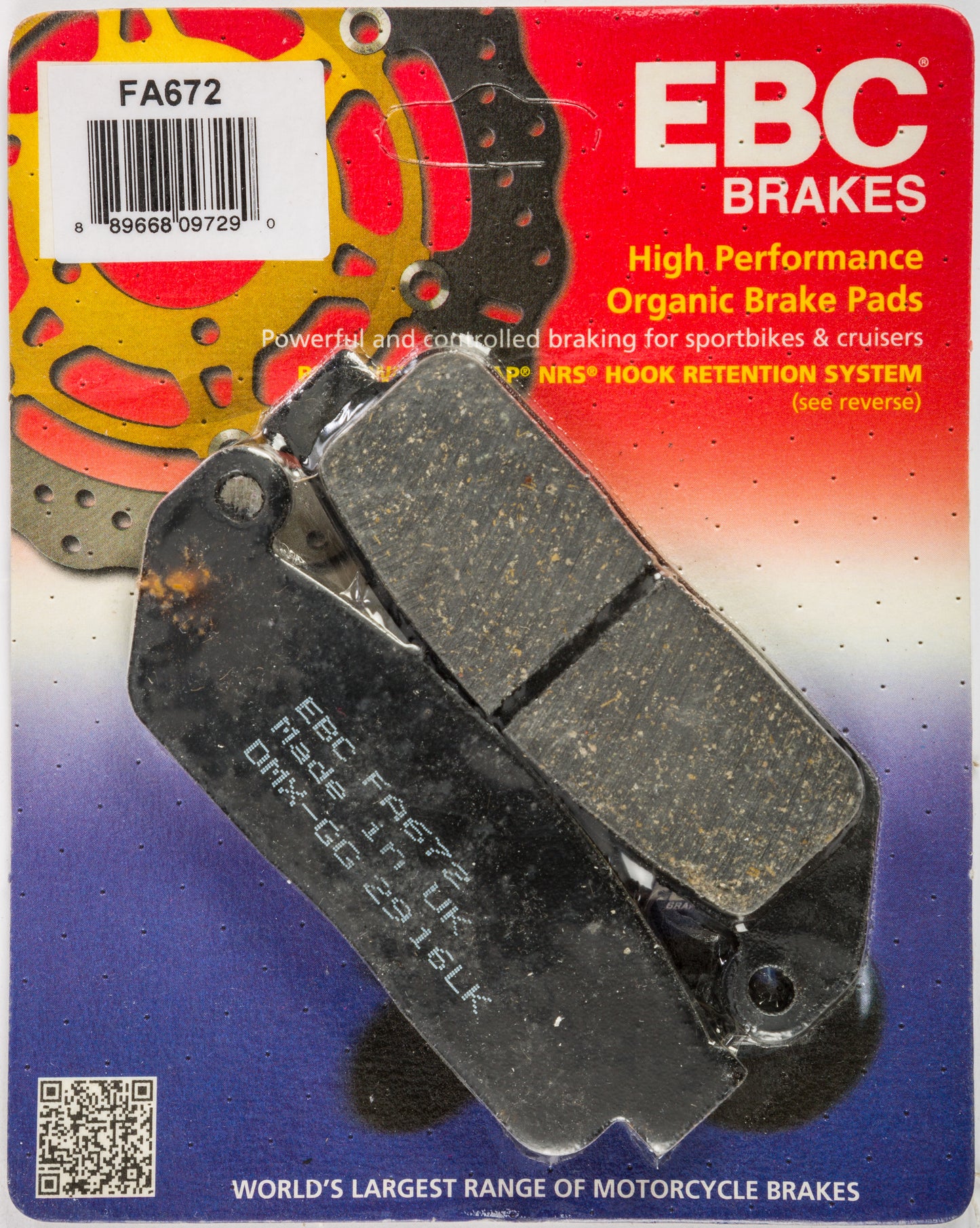 Brake Pads Fa672 Organic