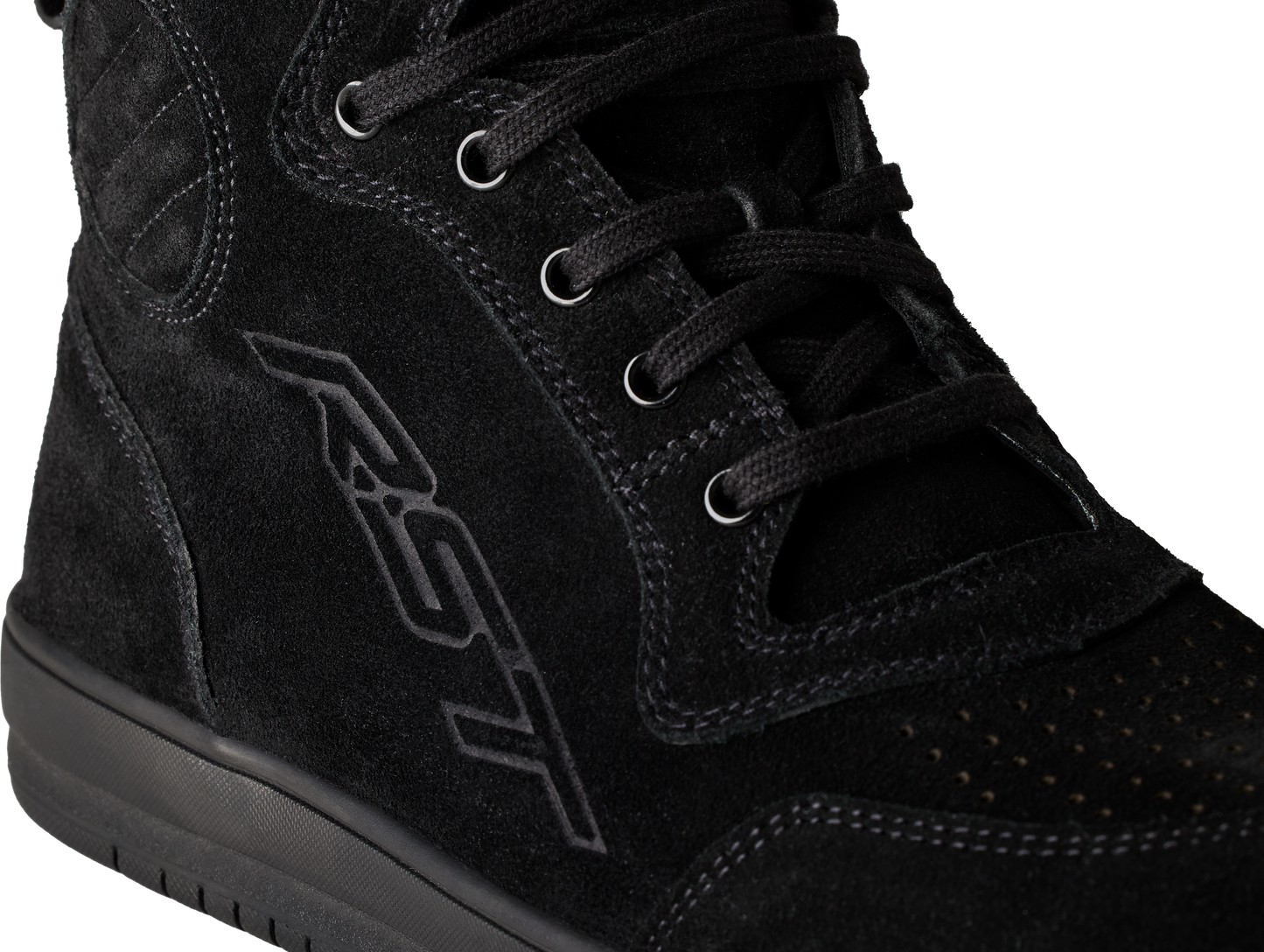 Ladies Hitop Moto Sneaker Ce Black Suede Sz 10