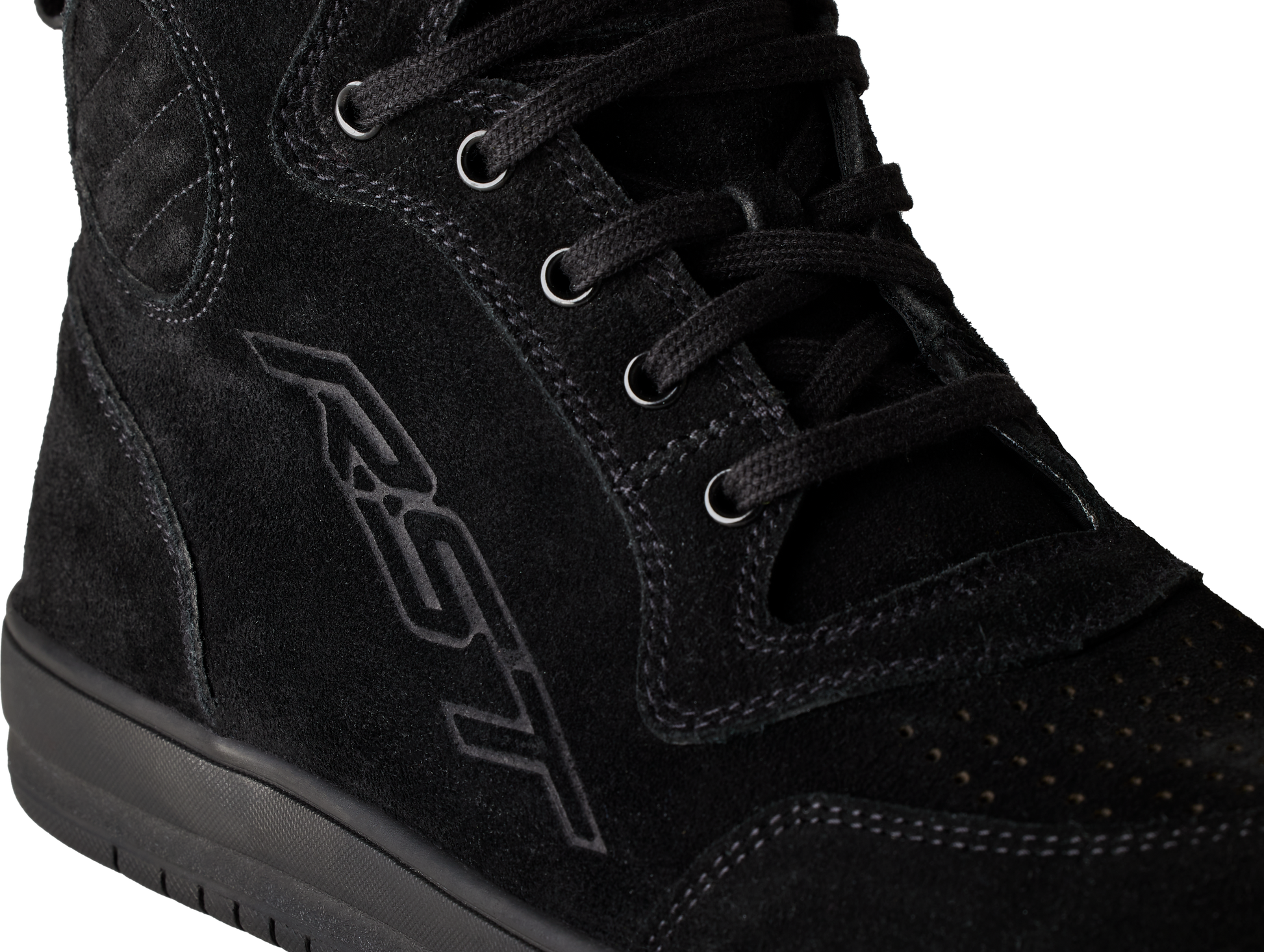 Ladies Hitop Moto Sneaker Ce Black Suede Sz 10