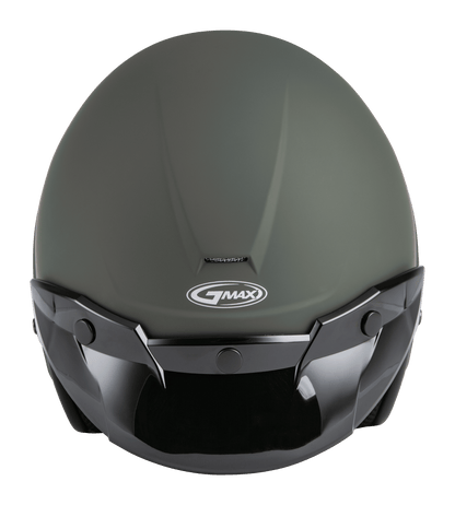 Of 2 Open Face Helmet Matte Green Xs