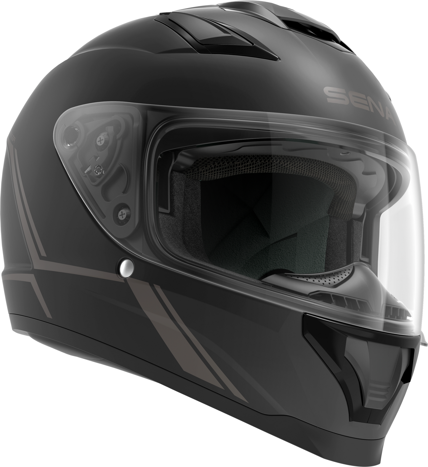 Stryker Full Face Helmet With Mesh Intercom Matte Black Lg