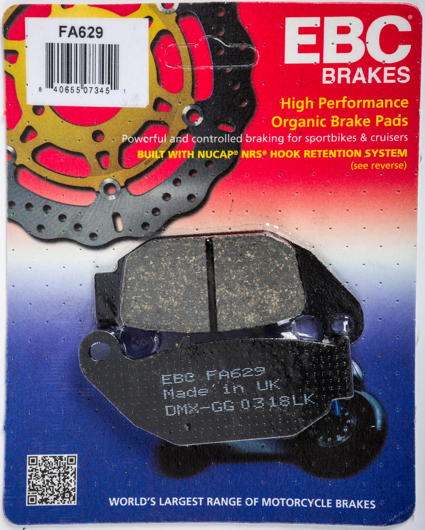 Brake Pads Fa629 Organic