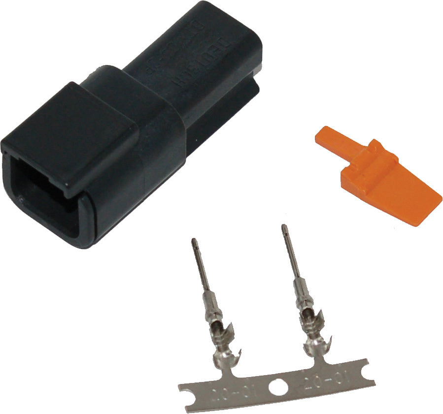 Deutsch Dtm 2 Pin Blk Receptcl W/2 Stmpd Trmnls Hd 74102 98bk