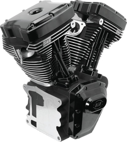 S&S Cycle 06-17 Dyna T143 Black Edition Long Block Engine - Wrinkle Black