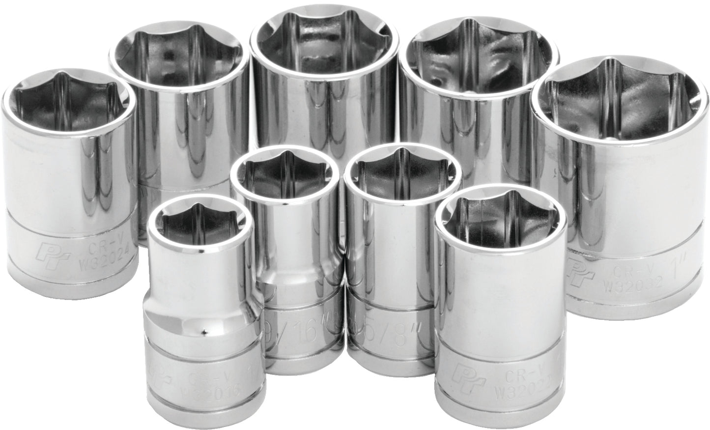 9 Pc 1/2" Sae Socket Set Shallow