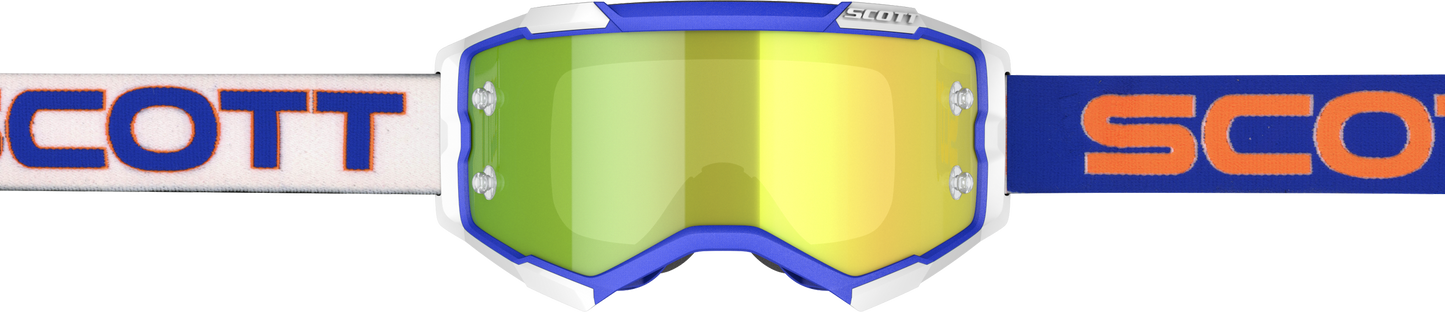 Fury Goggle Retro White/Blue Yellow Chrome Works