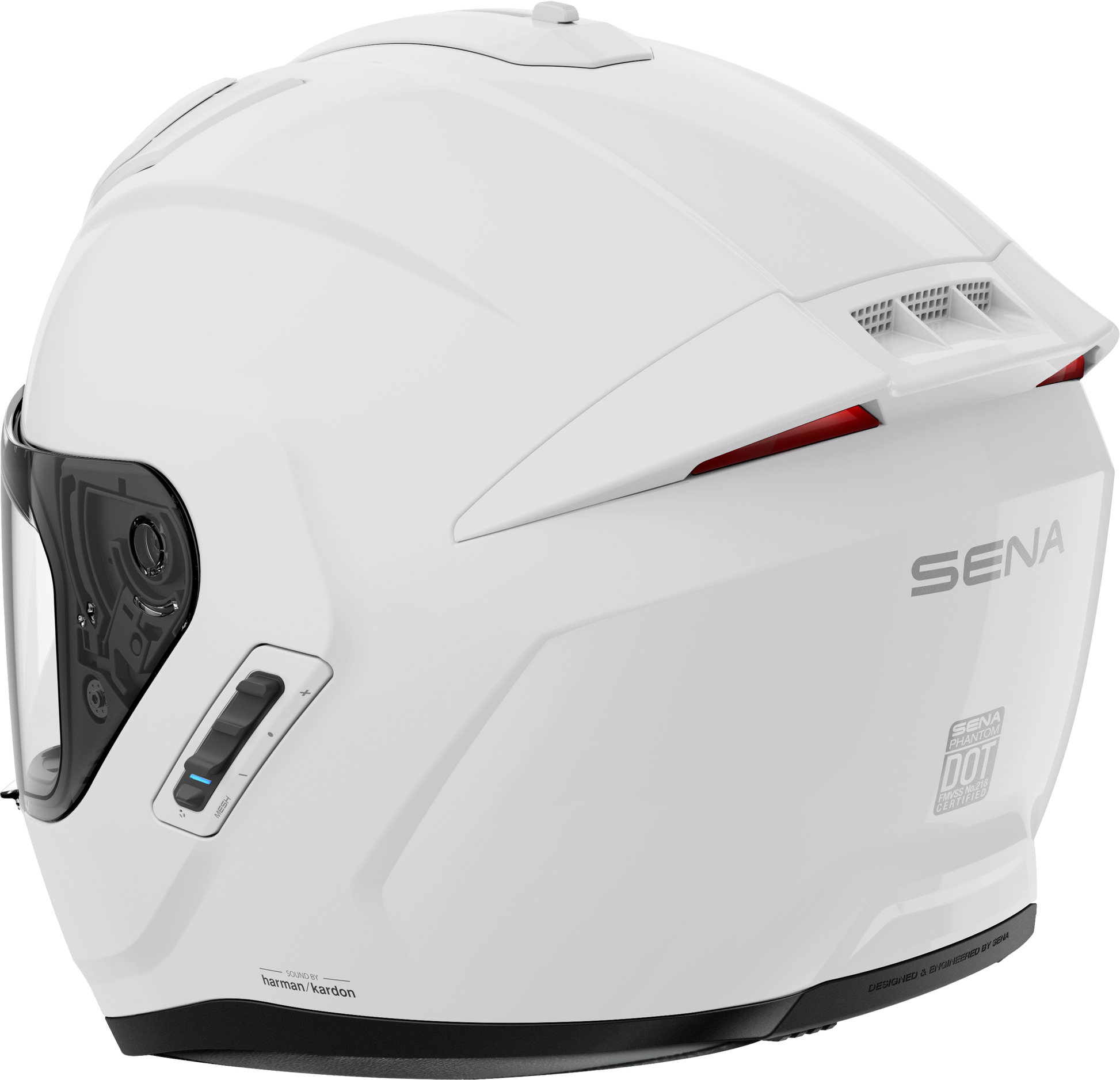 Phantom Ff Mesh Com Helmet Glossy White Sm
