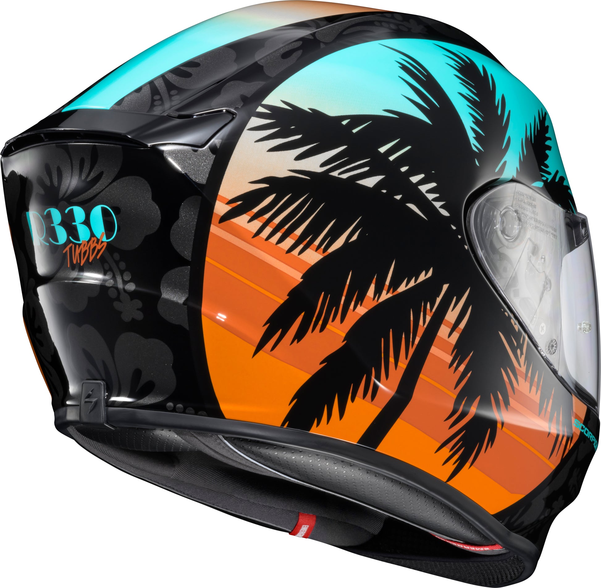 Exo R330 Full Face Helmet Tubbs Light Blue/Orange Xl