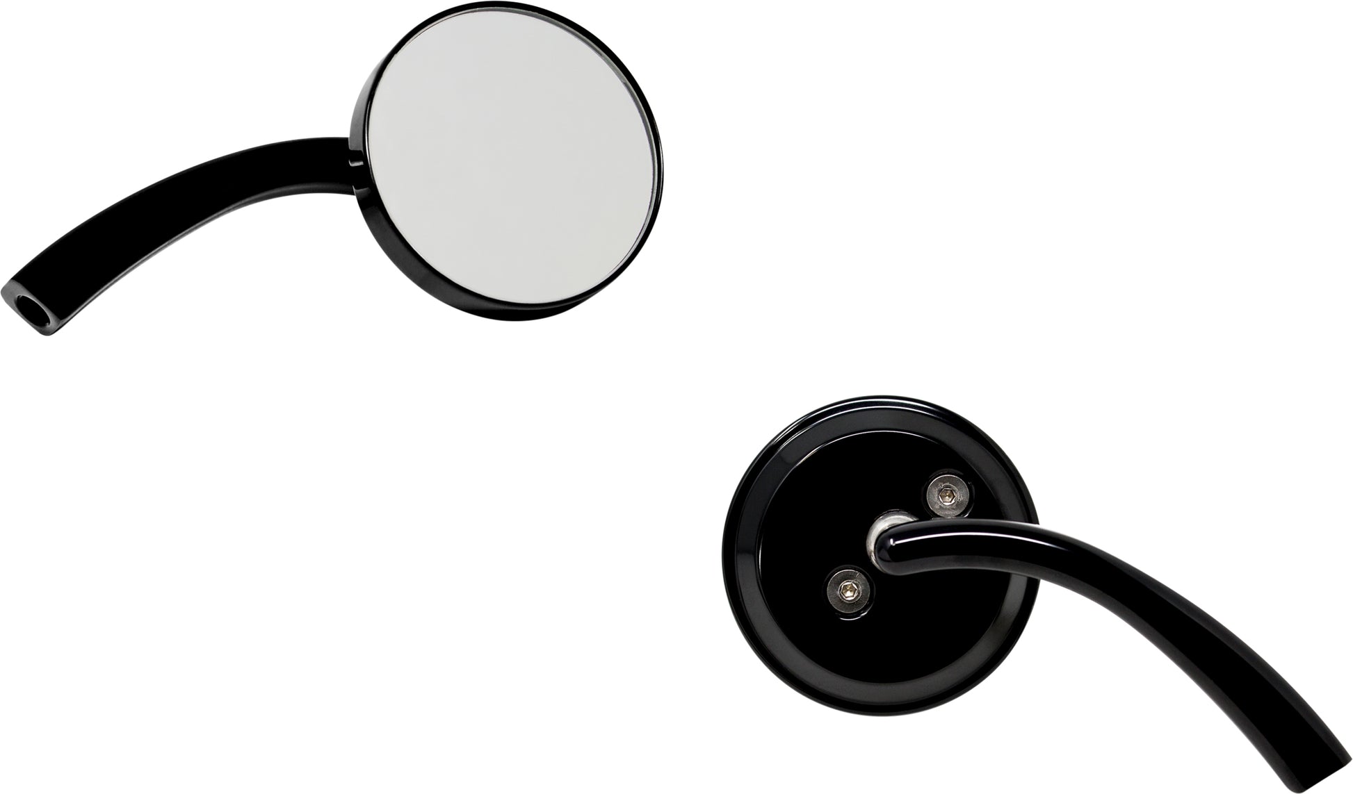 Billet Round Mirror Left Black