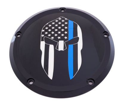 7   M8 Flt/Flh Derby Cover Sparta Blue Line Black