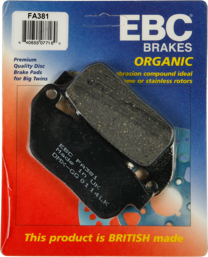 Brake Pads Fa381 Organic