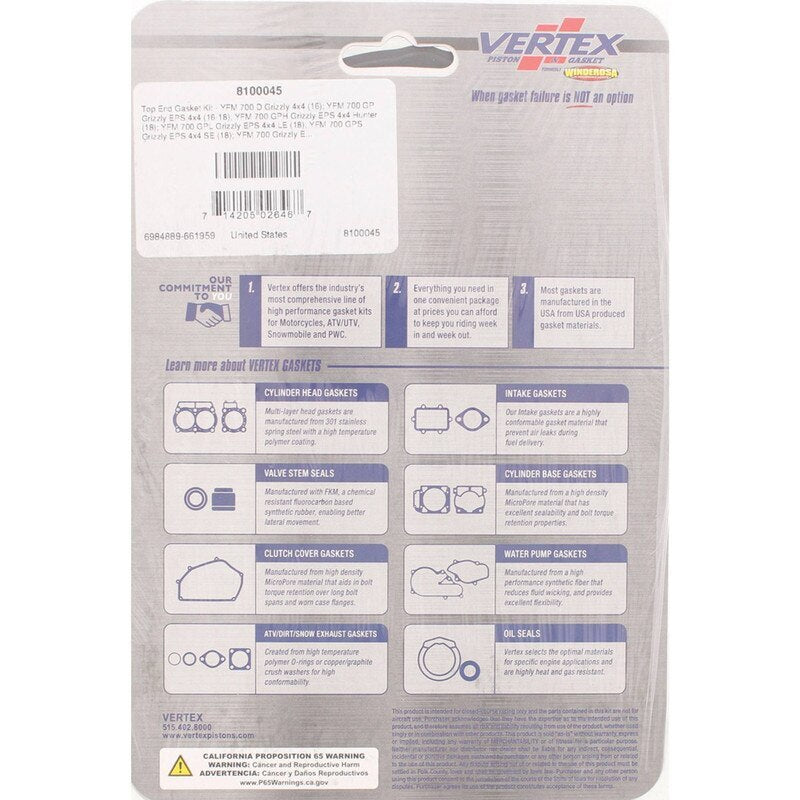 Top End Gasket Kit Yam