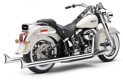 Bad Hombre True Dual Fishtails Chrome Softail 12 17