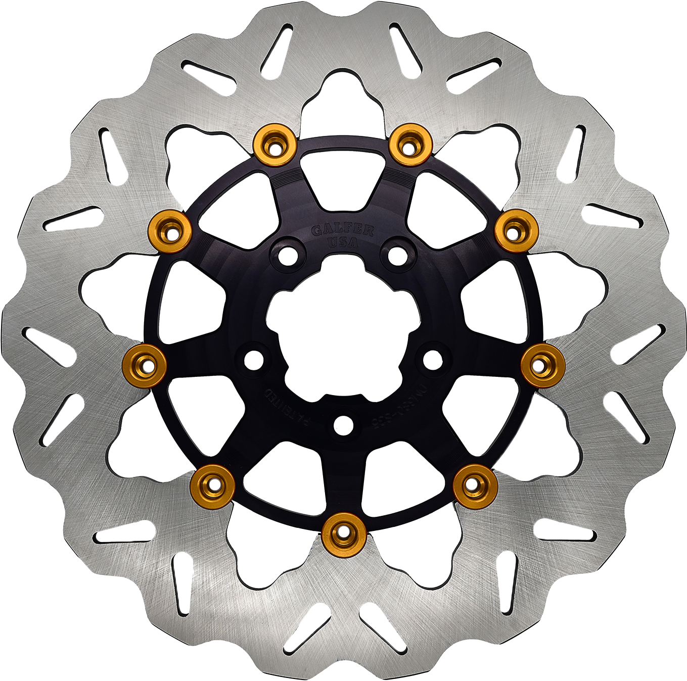 Rotor 11.5" Floating Wave Rr Black/Gold Buttons