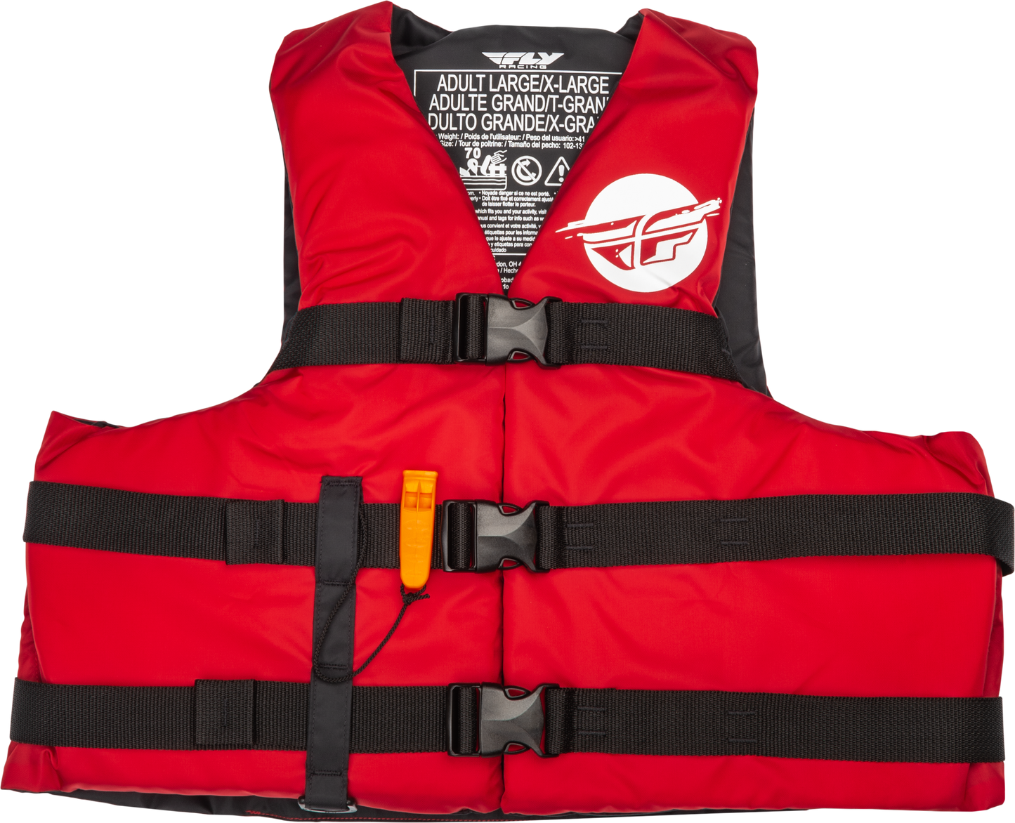 Nylon Flotation Vest Red/White Lg/Xl