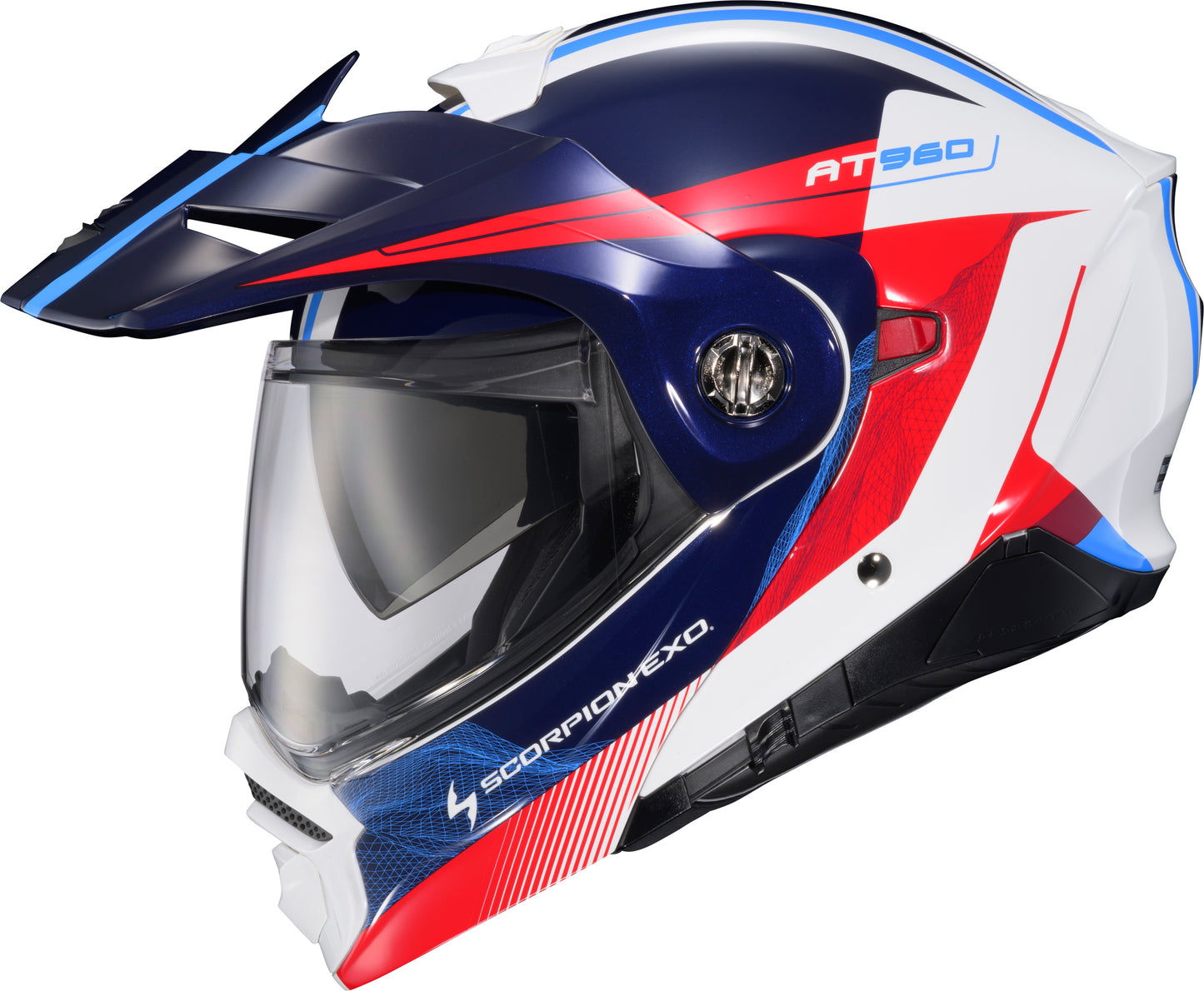 Exo At960 Modular Helmet Topographic 2 Red/Wht/Blue Md