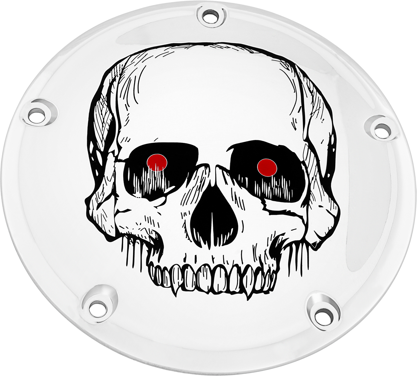 6   M8 Softail Derby Cover Skull Chrome