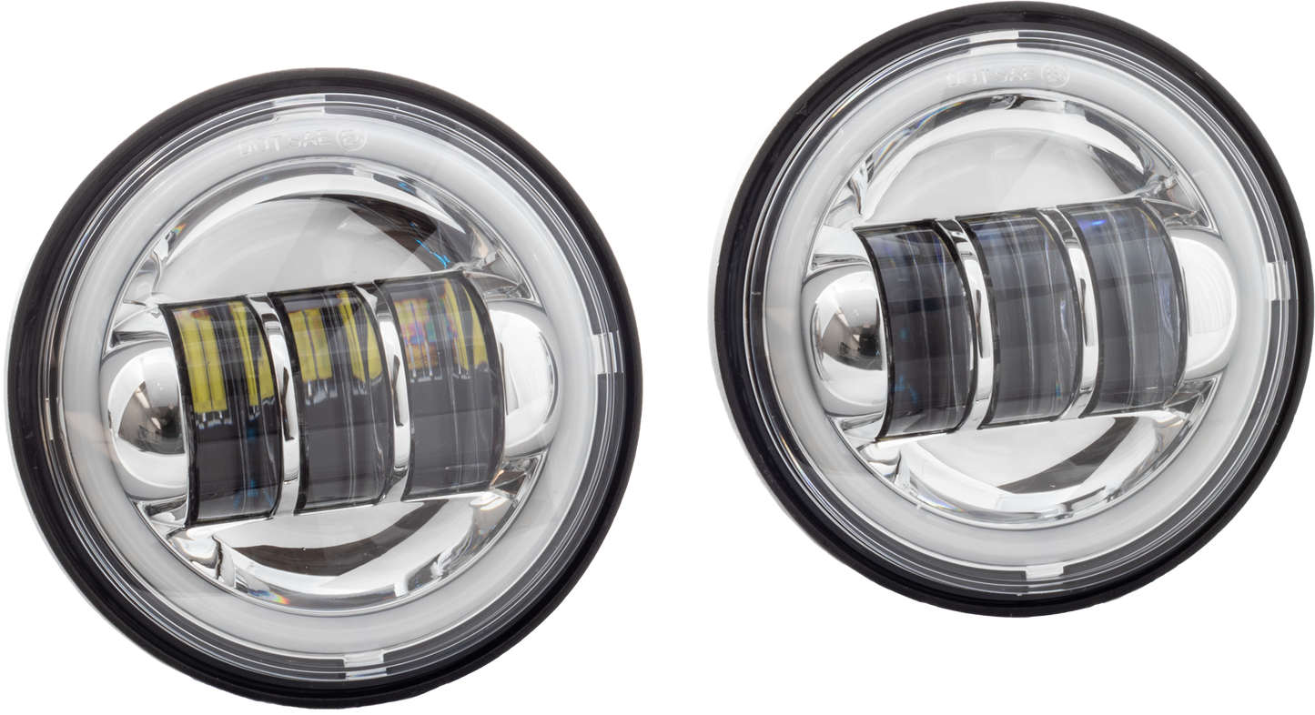 4.5" Led Passing Lights Halo Chrome
