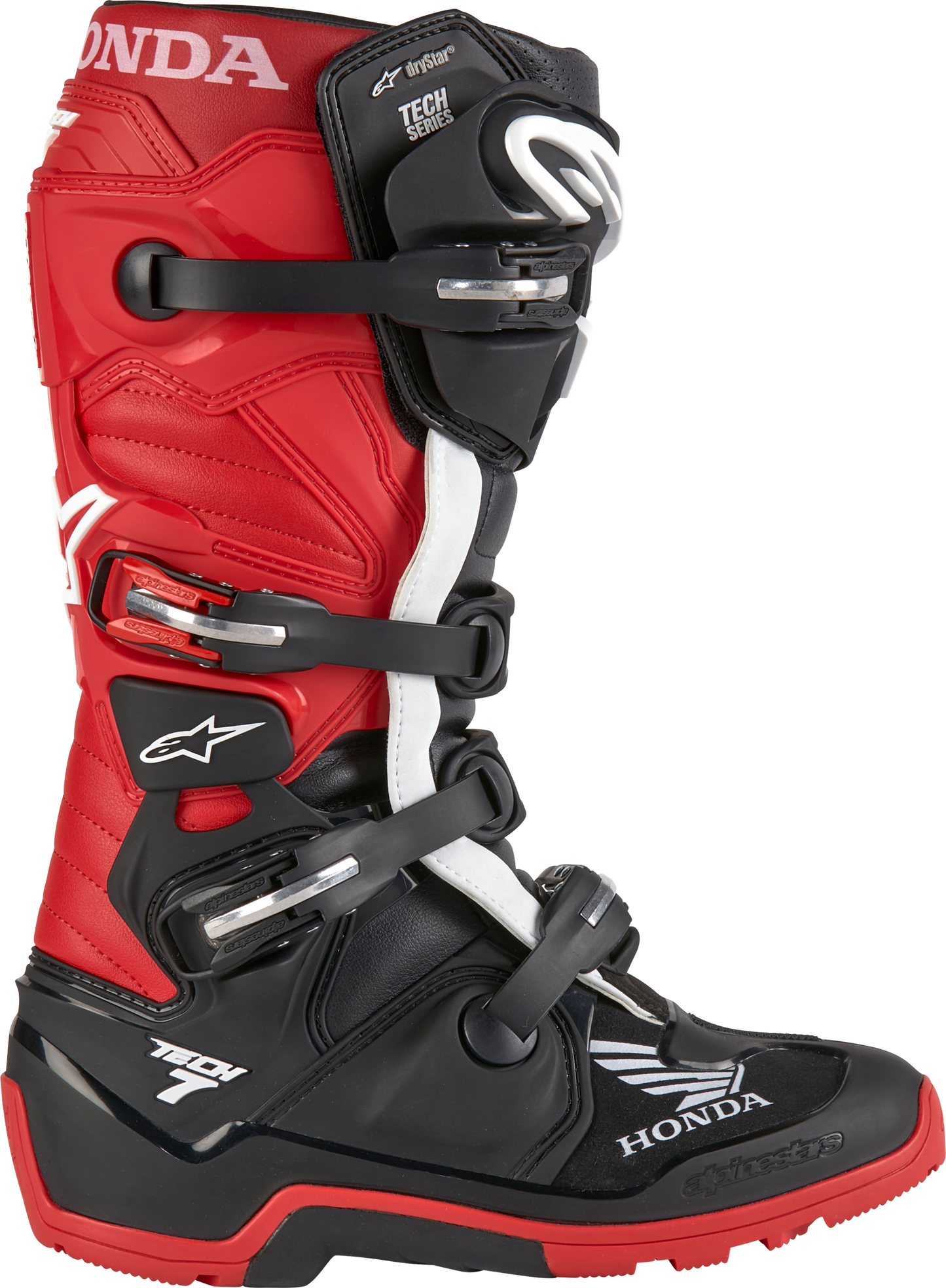 Honda Tech 7 Enduro Drystar Black/Bright Red Sz 9