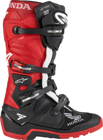 Honda Tech 7 Enduro Drystar Black/Bright Red Sz 9