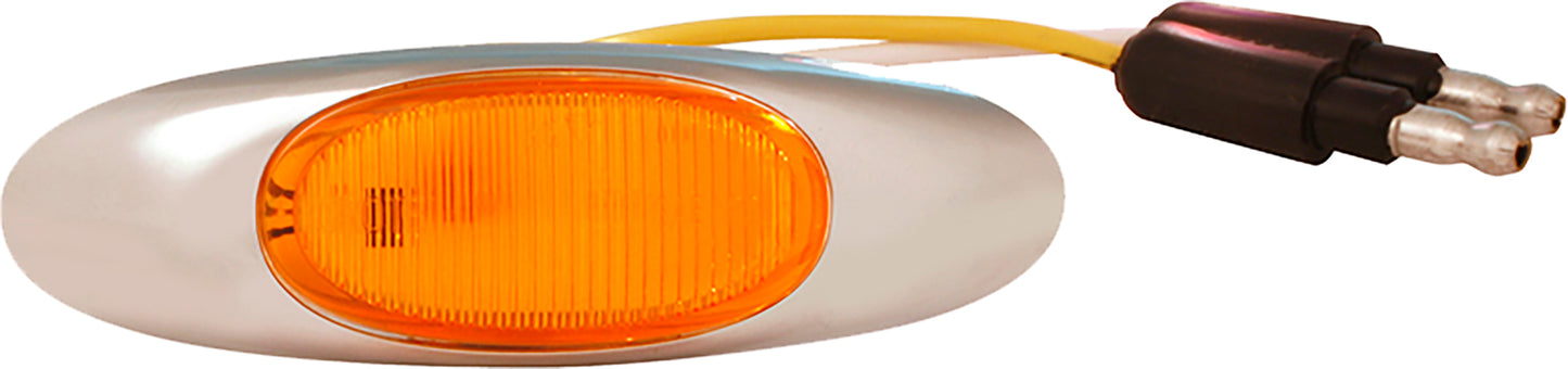 Micronova Oval Led Amber W/Chrome Bezel