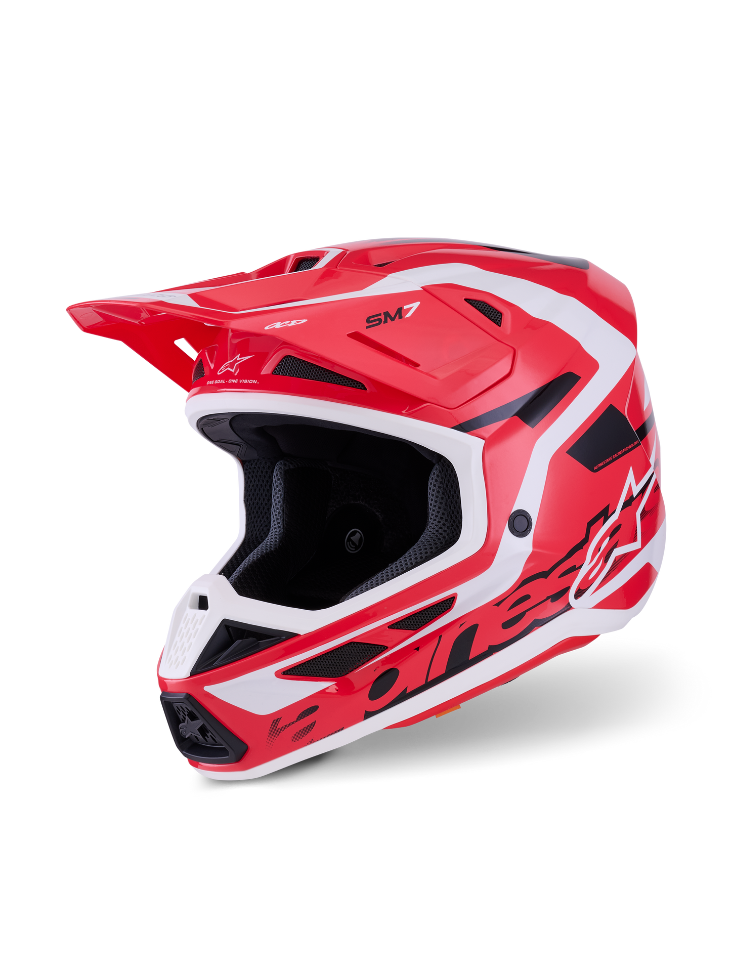 Sm7 Deed Helmet Red/Blk/Wht Glossy Lg
