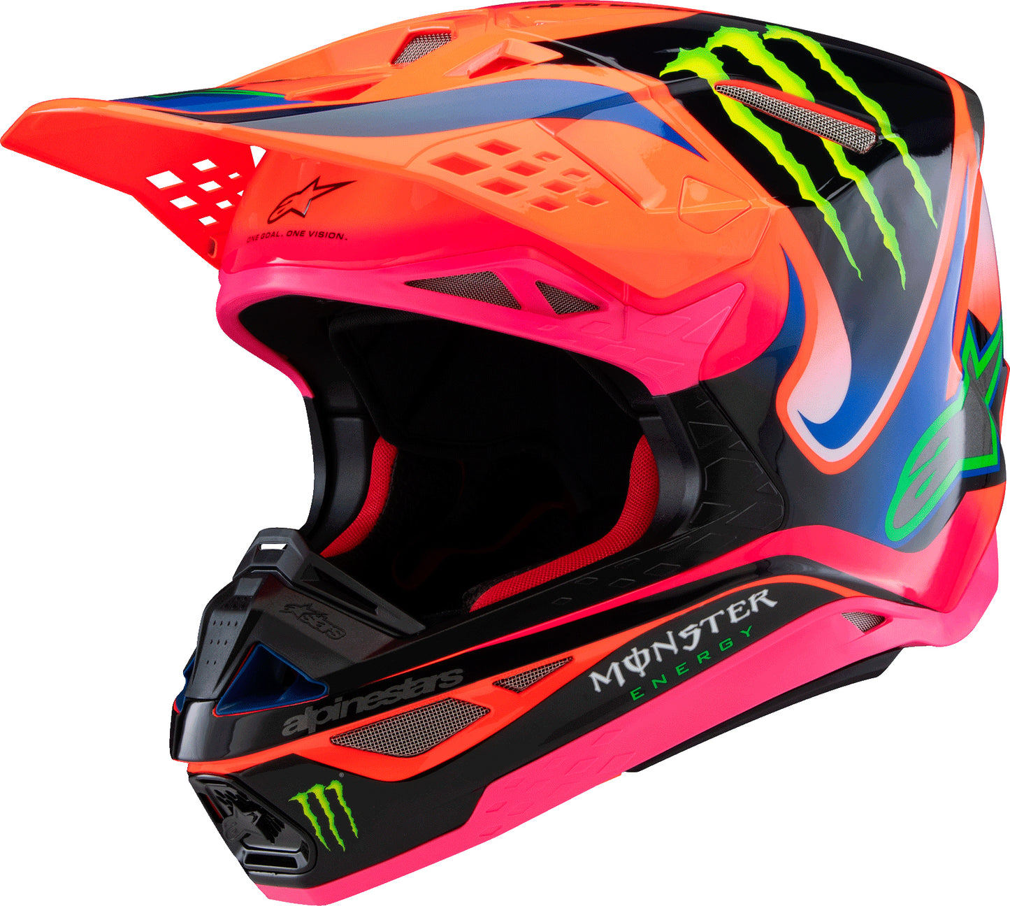 S M10 Deegan Helmet Orng Flo/Prpl/Pnk Fluo Md