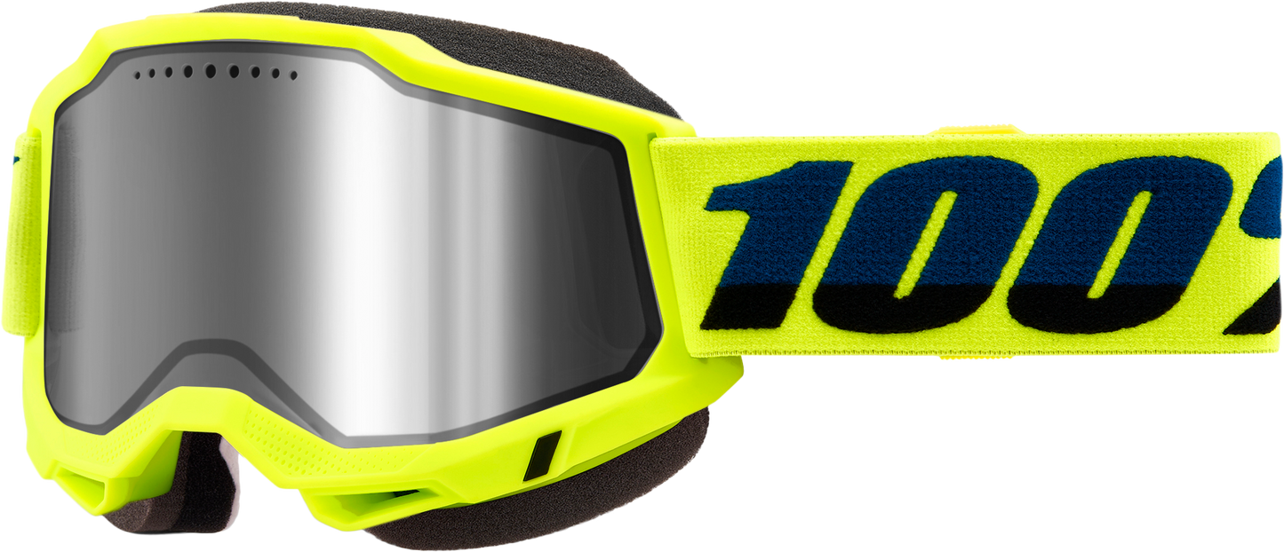 Accuri 2 Snowmobile Goggle Neon Ylw W/ Slvr Mirror Lens