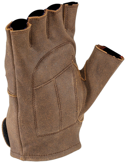 Kuryakyn Leather By River Road Buster Vintage Shorty Gloves Black - Medium