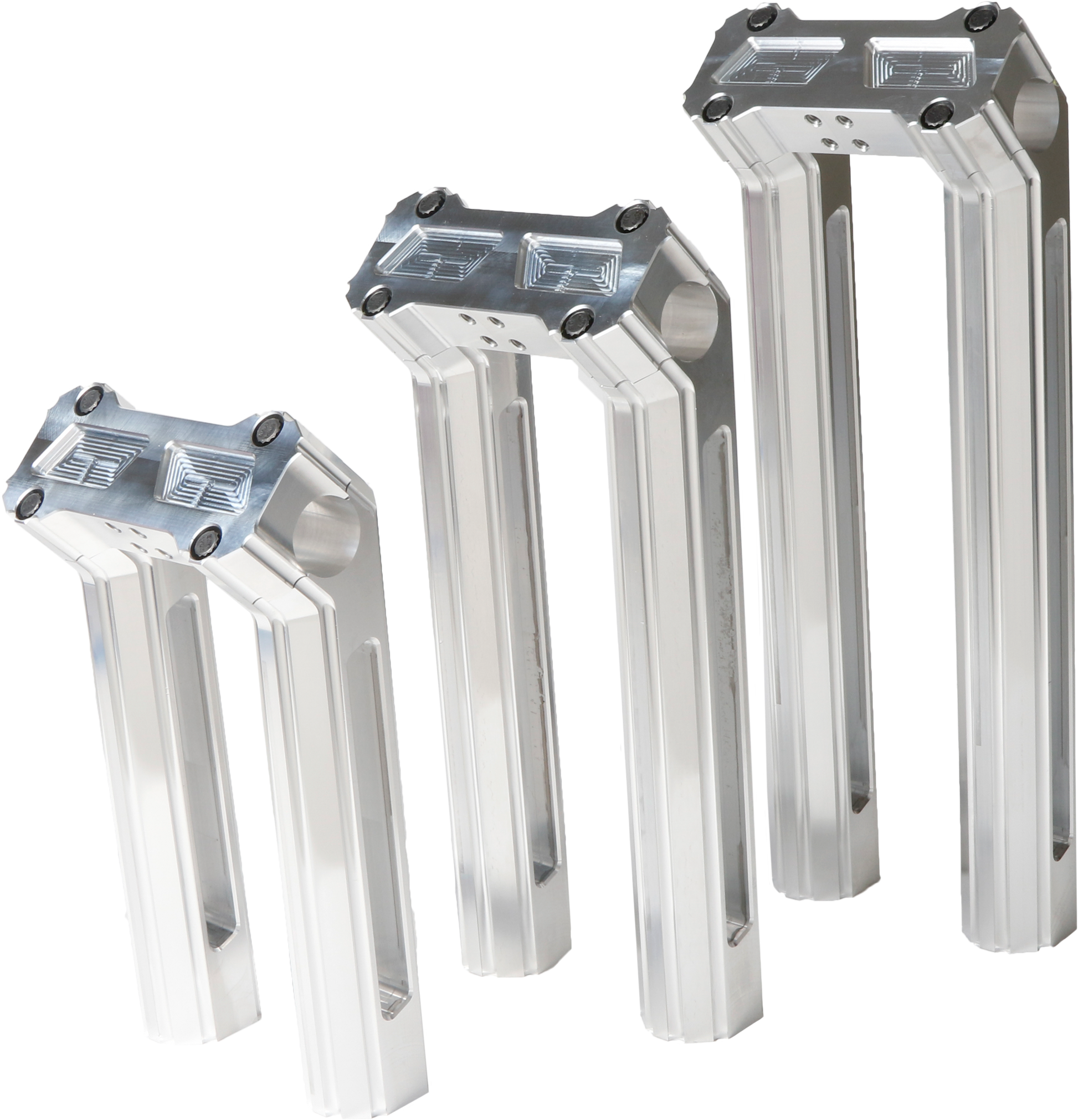 H/D Billet Risers 10" Raw Kickback