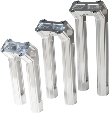 H/D Billet Risers 10" Raw Kickback