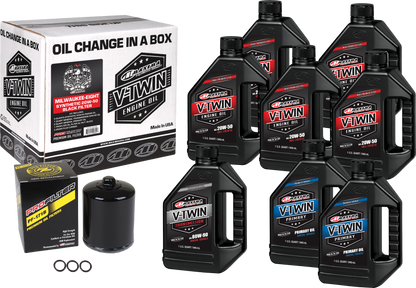 V Twin Syn Oil Change Kit M8 Black Filer