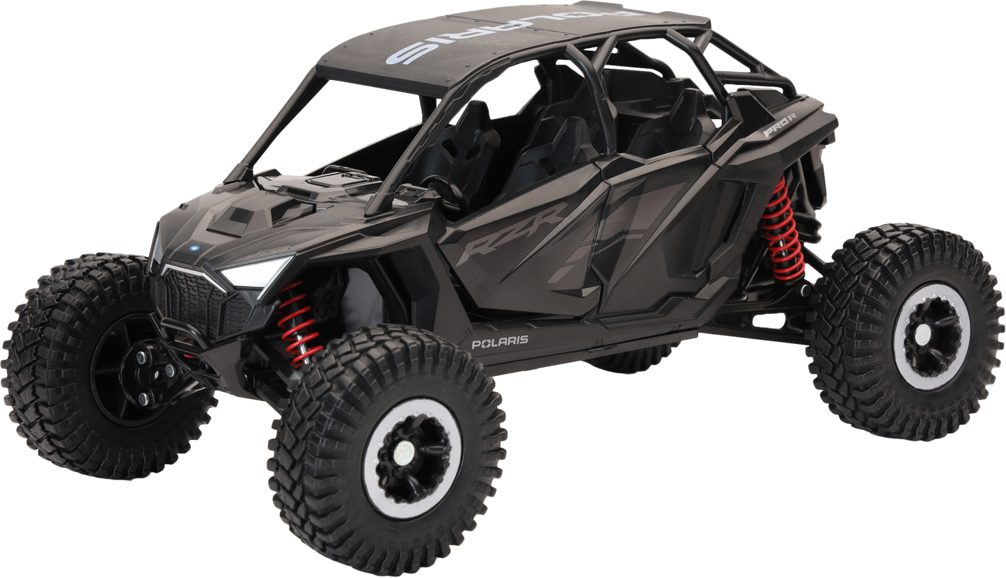 1:18 Scale Polaris Rzr Pro R4 Rock Crawler Stealth Black