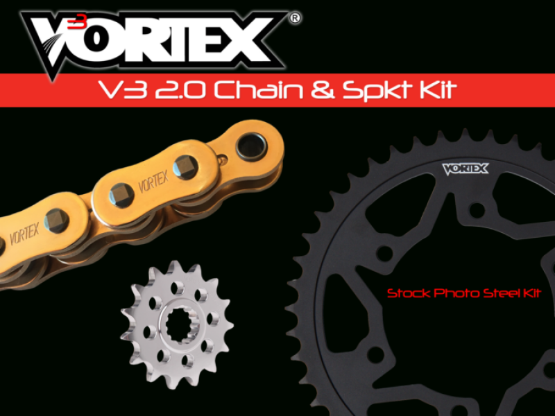 Vortex Racing V3 2.0 Chain and Sprocket Kit 3273-15,251AS-44,G520RX3-116- Gold