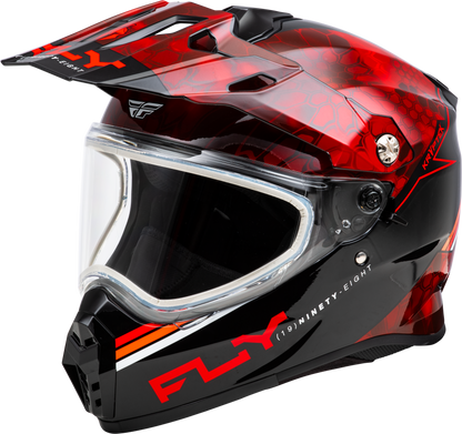 Trekker Cw Conceal Helmet Dual Shld Red/Black Lg