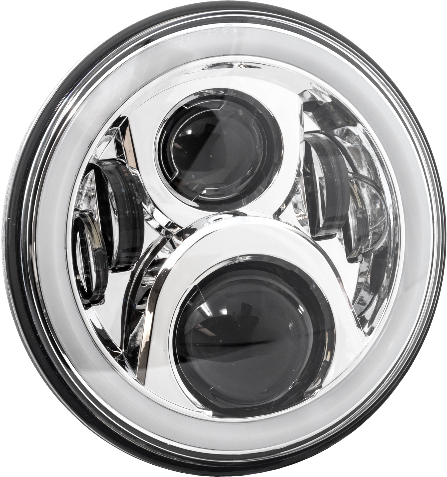 7" Led Headlight Full Halo Chr W/ Mnt Adapter
